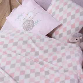Κουβέρτα Fleece Κούνιας (110x150) Nef-Nef Homeware Baby Sweet Rhombus Pink