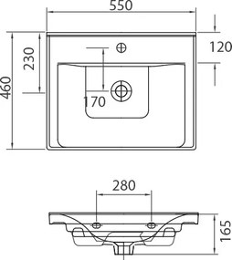 Esvit Sava 2055 55x46 - Νιπτήρας μπάνιου
