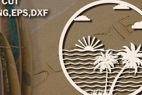 Σετ των 2 Intra απο ξύλο plywood 3mm-4mm πάχος – Summer Design Δίασταση 40x30 cm INTRAFABR-119693075