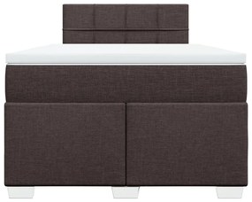 vidaXL Κρεβάτι Boxspring με Στρώμα Σκούρο Καφέ 120x200 εκ. Υφασμάτινο