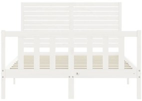 vidaXL Σκελετός Κρεβ. Χωρίς Στρώμα Λευκό 140x200 εκ Μασίφ Πεύκο