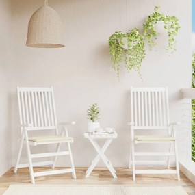 vidaXL Μαξιλάρια Καρέκλας Κήπου 2 τεμ. Κρεμ 50x50x3 εκ. Oxford Ύφασμα