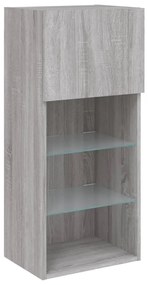 vidaXL Έπιπλο Τηλεόρασης με LED Γκρι Sonoma 40,5x30x90 εκ.