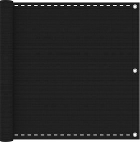 vidaXL Οθόνη Μπαλκονιού Μαύρο 120 x 800 cm HDPE και Αλουμίνιο