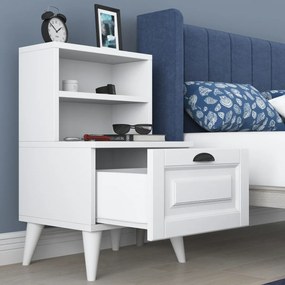 Stewehome Κομοδίνο ξύλινο με ράφια και συρτάρι 45x40x74.4 cm