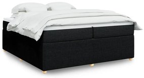 Κρεβάτι Boxspring με Στρώμα Μαύρο 200x200 εκ. Υφασμάτινο