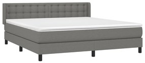 ΚΡΕΒΑΤΙ BOXSPRING ΜΕ ΣΤΡΩΜΑ ΣΚΟΥΡΟ ΓΚΡΙ 180X200 ΕΚ ΥΦΑΣΜΑΤΙΝ 3130050