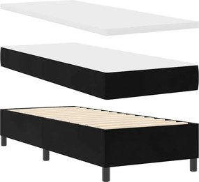 vidaXL LED Κρεβάτι με βάθρο με στρώμα Μαύρο 80 x 200 cm Βελούδο