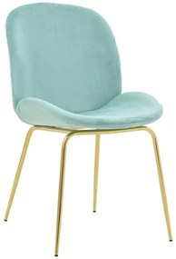 Καρέκλα Maley 273-000017 47x60x90cm Green-Gold Βελούδο, Μέταλλο
