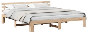 vidaXL Σκελετός Κρεβατιού Καφέ 200 x 200 cm Μασίφ ξύλο πεύκου