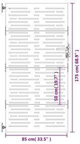 Πύλη Κήπου με Τετράγωνο Σχέδιο 85 x 175 εκ. από Ατσάλι Corten - Καφέ