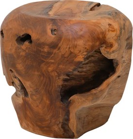 Σκαμπό Bolare pakoworld teak ξύλο σε φυσική απόχρωση Φ40x35εκ