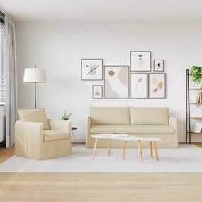 vidaXL Σετ Καναπέ 2 pcs Κρεμ 196 x 82 x 85 εκ Ύφασμα