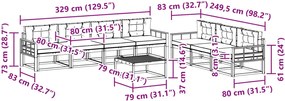 vidaXL Σειρά Καναπέ Εξωτερικού με μαξιλάρι 7 pcs Λευκό και Μπεζ