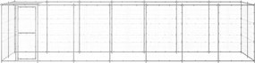 vidaXL Κλουβί Σκύλου Εξ. Χώρου με Στέγαστρο 16,94 μ² Γαλβ. Χάλυβας