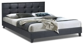 Κρεβάτι Sissy Megapap από τεχνόδερμα χρώμα μαύρο 160x200εκ.