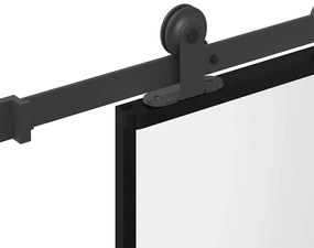 vidaXL Συρόμενη πόρτα με σετ υλικού 76x205 cm από γυαλί&amp;Αλουμίνιο