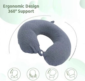 Μαξιλαράκι Ταξιδίου Memory Foam Σχήμα Πέταλο - Μπλε