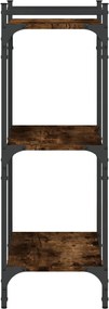vidaXL Βιβλιοθήκη 3 Επιπέδων Καπνιστή Δρυς 60x30x86 εκ. Επεξεργ. Ξύλο