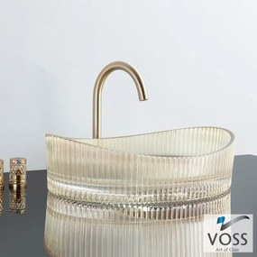 Voss Cavo Επικαθήμενος Νιπτήρας Γυάλινος 50x37,5εκ Glass Gold