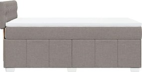 vidaXL Κρεβάτι Boxspring με Στρώμα Taupe 90x200 εκ. Υφασμάτινο