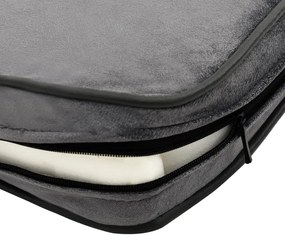vidaXL Καναπές-Κρεβάτι Σκύλου Γκρι 81x43x31 εκ. Βελουτέ/Συνθετ. Δέρμα