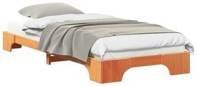 vidaXL Κρεβάτι δαπέδου Καφέ 90 x 220 cm ξύλο