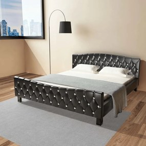 vidaXL Κρεβάτι Μαύρο 180 x 200 εκ. Δερματίνη με Στρώμα Αφρού Μνήμης
