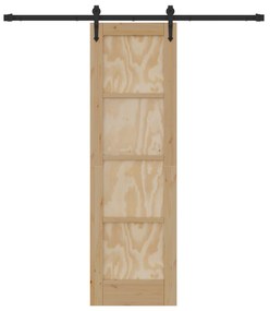 vidaXL Συρόμενη Πόρτα με Σετ Εξαρτημάτων 61x198.5 cm Μασίφ Ξύλο Πεύκου