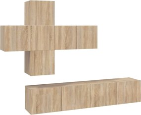 vidaXL Σετ Επίπλων Τηλεόρασης 7 Τεμαχίων Sonoma Δρυς Επεξ. Ξύλο