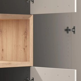 Ντουλάπα DONALD 3K2F1O Τρίφυλλη με Καθρέπτη Cashmere - Artisan Oak 135x57x227εκ. 135x57x227 εκ.