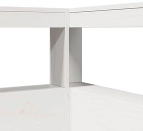 Κρεβάτι Βιβλιοθήκη Χωρίς Στρώμα Λευκό 75x190 εκ Μασίφ Πεύκο - Λευκό
