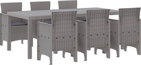 vidaXL Σέτ φαγητού για κήπο 7 pcs Ανοιχτό γκρι Πολυπροπυλένιο