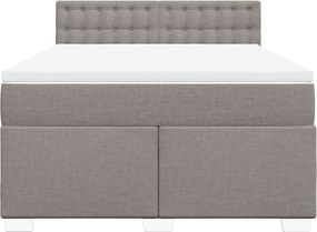 vidaXL Κρεβάτι Boxspring με Στρώμα Taupe 160x200 εκ. Υφασμάτινο