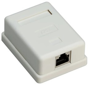 GOOBAY επιτοίχια πρίζα δικτύου 77634, 1 θύρα RJ45, CAT 6 STP, λευκή