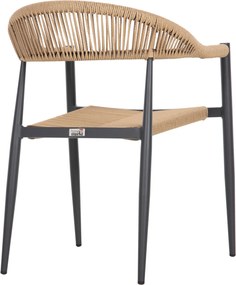 ΠΟΛΥΘΡΟΝΑ ΑΛΟΥΜΙΝΙΟΥ GRET HM5854.02 ΑΝΘΡΑΚΙ PΕ RATTAN ΜΠΕΖ 56x55,5x78Υ εκ.