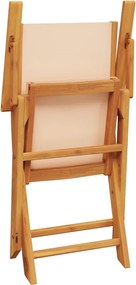 vidaXL Σετ Τραπεζαρίας Κήπου 5 τεμ. Μπεζ Ύφασμα/Μασίφ Πεύκου