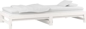 vidaXL Καναπές Κρεβάτι Συρόμενος Λευκός 2x(90x190) εκ. από Μασίφ Πεύκο