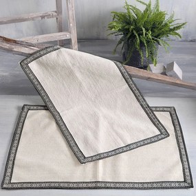 Ταπέτο Μπάνιου Sicilia Ecru-Black 50 X 80 50x80cm Cotton-Polyester