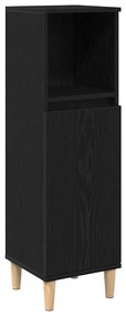 vidaXL Σετ Επίπλων Μπάνιου με συρτάρι 3 pcs Μαύρο 30 x 30 x 180 cm