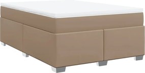 vidaXL Κρεβάτι Boxspring με Στρώμα Καπουτσίνο 140x200εκ.από Συνθ.Δέρμα