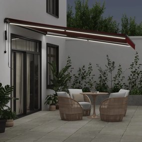 vidaXL Αναδιπλούμενη τέντα Μπορντό 400 x 350 εκ Πολυεστέρας