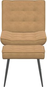 vidaXL Πολυθρόνα Relax Καφέ Βελούδινη με Σκαμπό