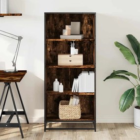 Βιβλιοθήκη καπνιστή βελανιδιά 60x35x139 cm Ξύλινη κατασκευή - Καφέ