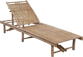 vidaXL Ξαπλώστρα Κήπου από Μπαμπού με Μαξιλάρι