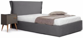 Επενδυμένο Κρεβάτι Paris-Gkri-90 x 200-Ξύλα Ελάτου