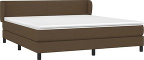 vidaXL Κρεβάτι Boxspring με Στρώμα Σκούρο Καφέ 180x200 εκ Υφασμάτινο