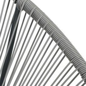 vidaXL Πολυθρόνα Κουνιστή Οβάλ Εξωτερικού Χώρου Γκρι Συνθετικό Ρατάν