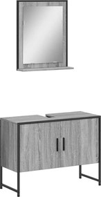 vidaXL Σετ Επίπλων Μπάνιου 2 Τεμαχίων Γκρι Sonoma Επεξεργασμένο Ξύλο