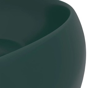 Νιπτήρας Πολυτελής Στρογγυλός Σκ. Πράσινο Ματ 40x15 εκ Κεραμικό - Πράσινο